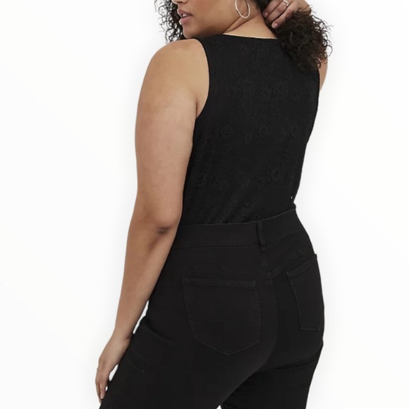 Torrid Surplice Strappy Bodysuit Lace Black - Picture 4 of 10